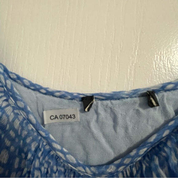 LOVE Sam MIDI Dress Light Blue Asymmetrical Ruffle Hem Semi Sheer - Picture 6 of 12